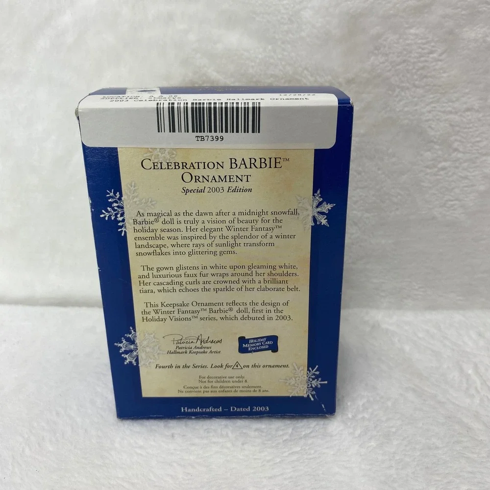 NIB Hallmark Celebration Barbie Christmas Ornament Special 2003 Edition Daughter